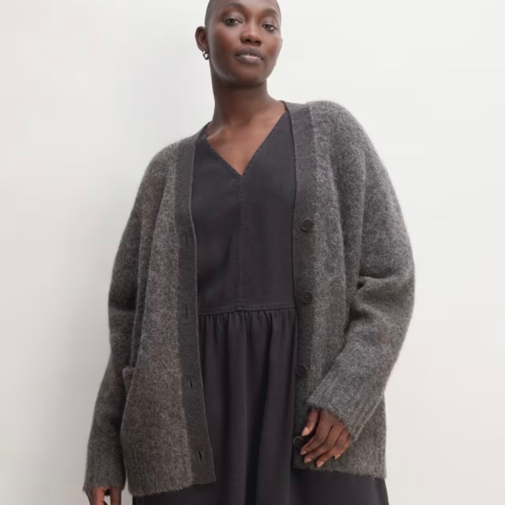 Alpaca fuzz cardigan